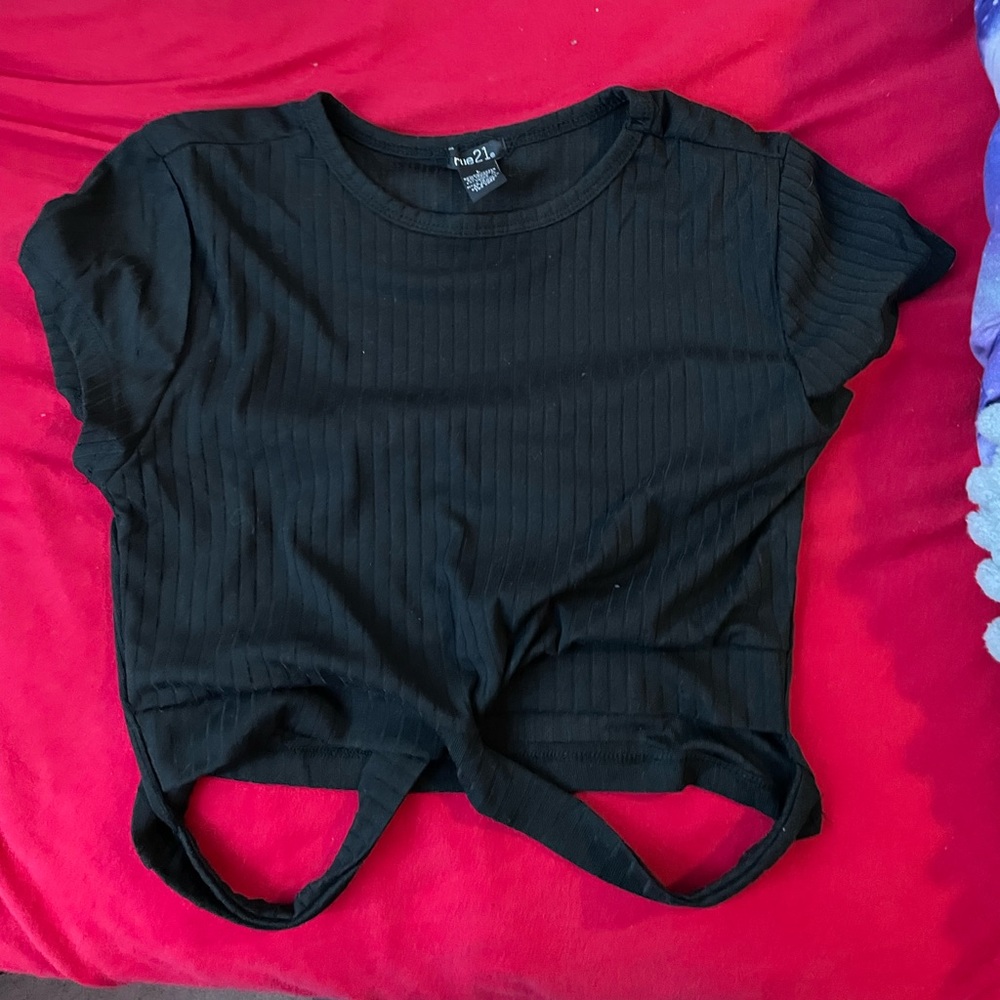 Rue21, large, black crop top.